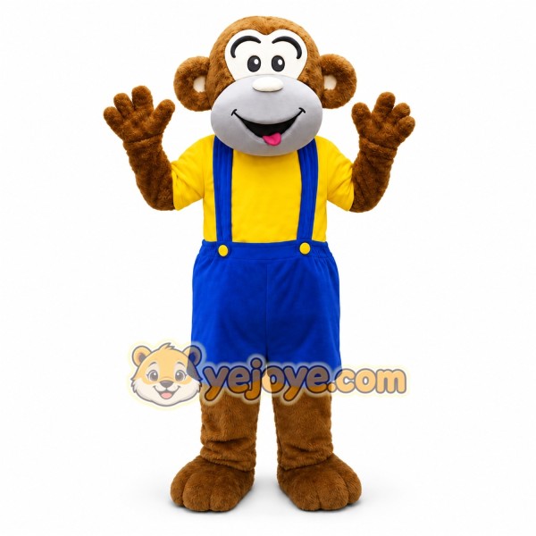 Brown Monkey Mascot Costume with Custom Logo Brown Monkey Mascot Costume with Custom Logo