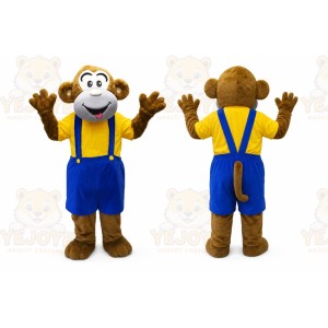 Brown Monkey Mascot Costume with Custom Logo