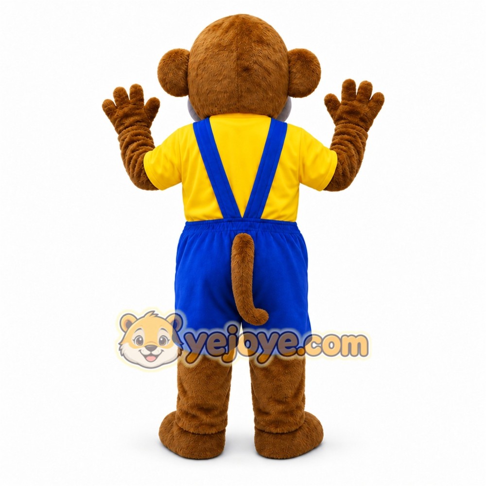Brown Monkey Mascot Costume with Custom Logo Brown Monkey Mascot Costume with Custom Logo