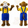 Brown Monkey Mascot Costume with Custom Logo