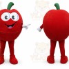 Red Apple Mascot Costume with Custom Logo
