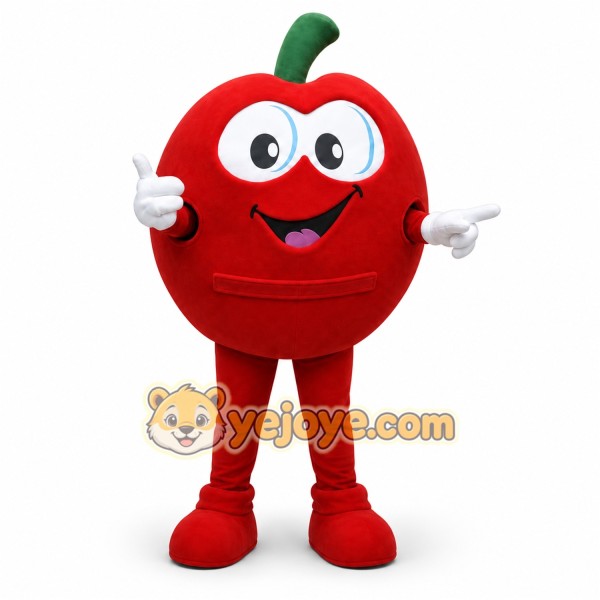Red Apple Mascot Costume with Custom Logo Red Apple Mascot Costume with Custom Logo