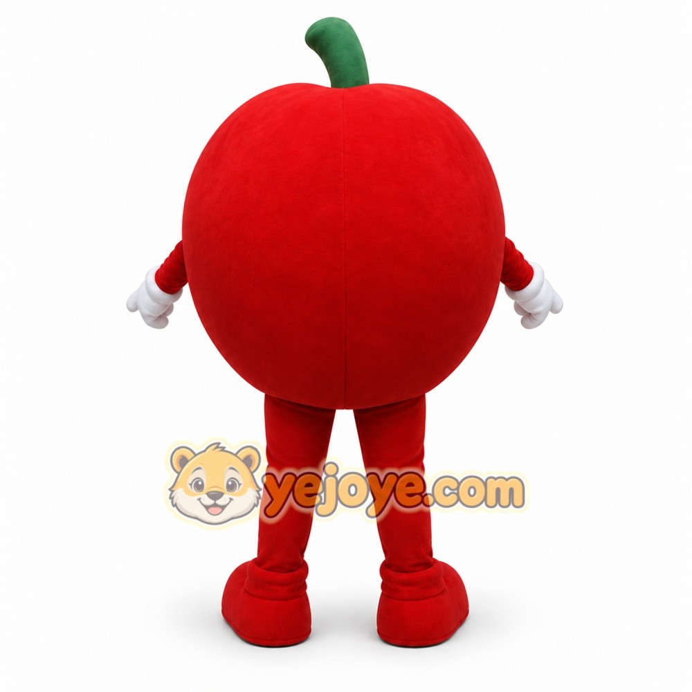 Red Apple Mascot Costume with Custom Logo Red Apple Mascot Costume with Custom Logo