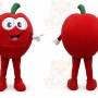 Red Apple Mascot Costume with Custom Logo