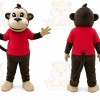 Brown Monkey Mascot Costume with Custom Logo