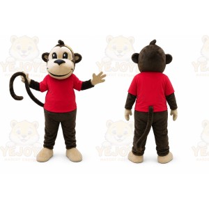 Brown Monkey Mascot Costume with Custom Logo