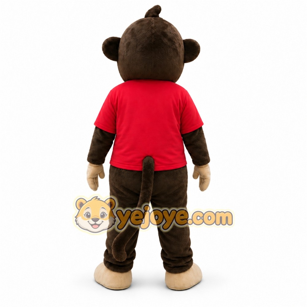 Brown Monkey Mascot Costume with Custom Logo Brown Monkey Mascot Costume with Custom Logo