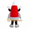 Red Rocket Mascot Costume with Custom Logo Red Rocket Mascot Costume with Custom Logo