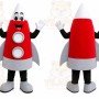 Red Rocket Mascot Costume with Custom Logo