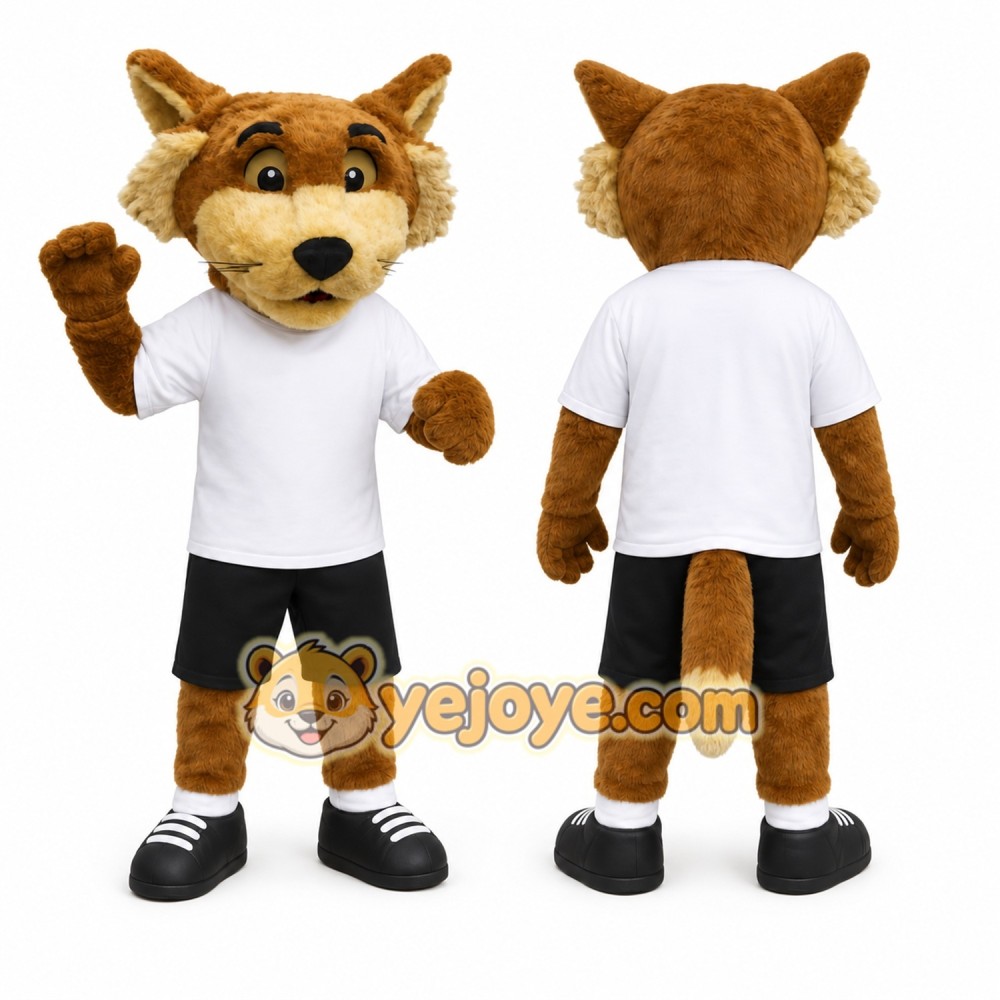 Brown Fox Mascot Costume with Custom Logo