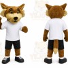 Brown Fox Mascot Costume with Custom Logo
