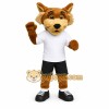 Brown Fox Mascot Costume with Custom Logo