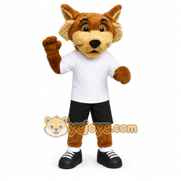 Brown Fox Mascot Costume with Custom Logo
