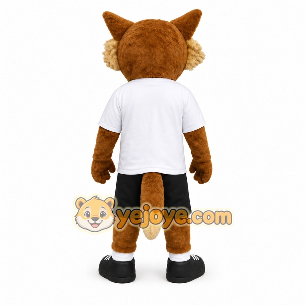 Brown Fox Mascot Costume with Custom Logo