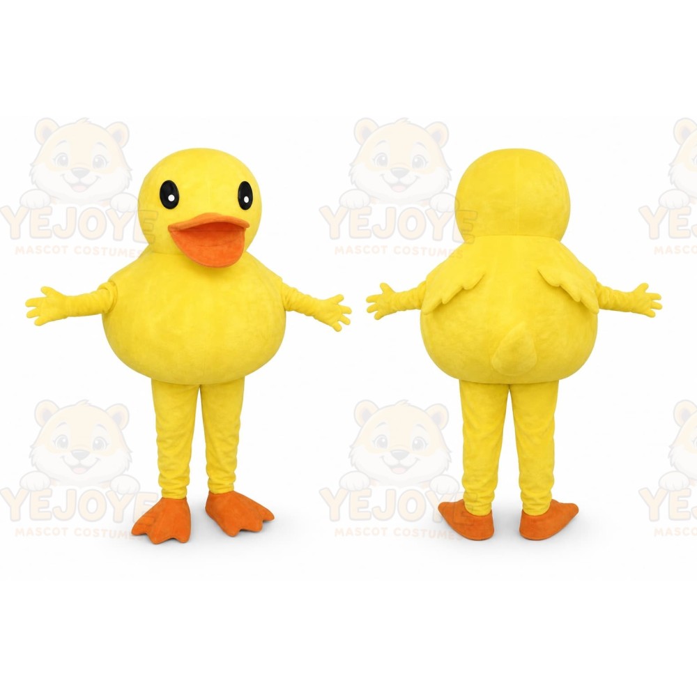 Yellow Duck Mascot Costume with Custom Logo