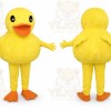 Yellow Duck Mascot Costume with Custom Logo