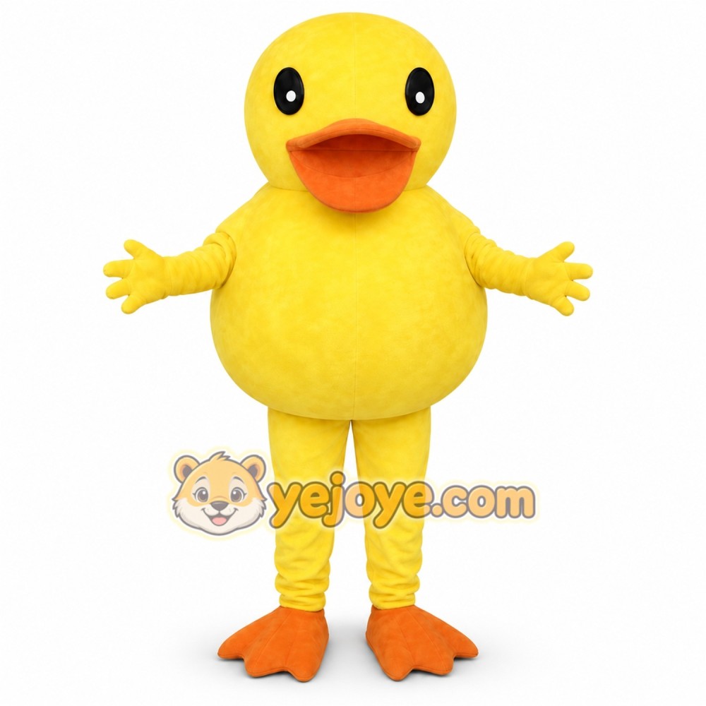 Yellow Duck Mascot Costume with Custom Logo Yellow Duck Mascot Costume with Custom Logo