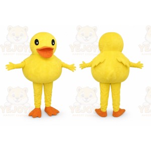 Yellow Duck Mascot Costume with Custom Logo