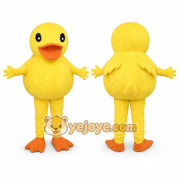 Yellow Duck Mascot Costume with Custom Logo