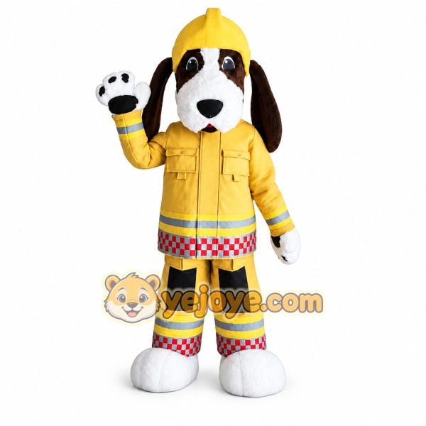 Yellow Dog Mascot Costume with Custom Logo Yellow Dog Mascot Costume with Custom Logo