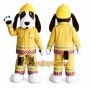 Yellow Dog Mascot Costume with Custom Logo