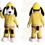 Yellow Dog Mascot Costume with Custom Logo