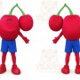 Red Cherry Mascot Costume with Custom Logo