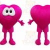 Pink Heart Mascot Costume with Custom Logo