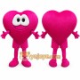 Pink Heart Mascot Costume with Custom Logo