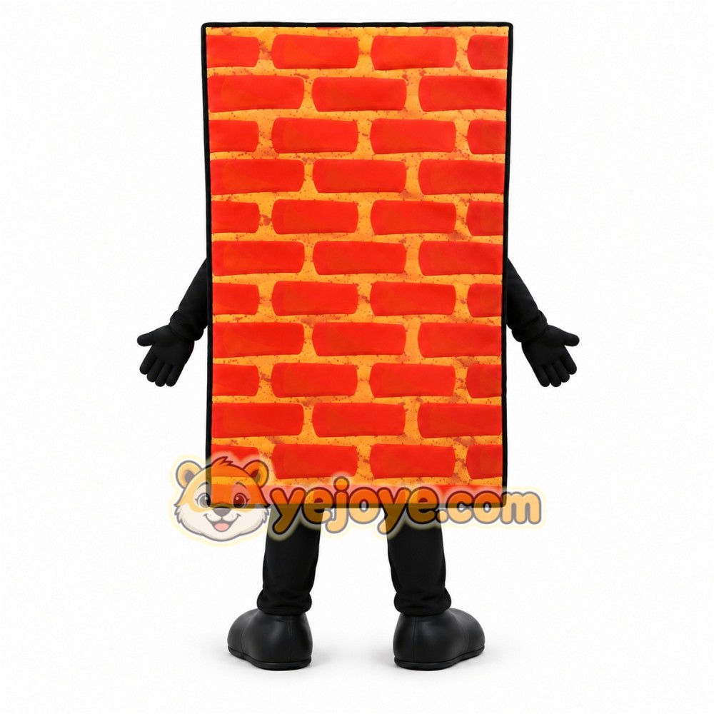 Orange Brick Mascot Costume with Custom Logo Orange Brick Mascot Costume with Custom Logo