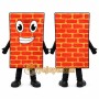 Orange Brick Mascot Costume with Custom Logo