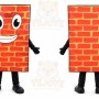 Orange Brick Mascot Costume with Custom Logo
