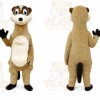 Tan Meerkat Mascot Costume with Custom Logo