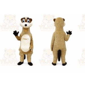 Tan Meerkat Mascot Costume with Custom Logo