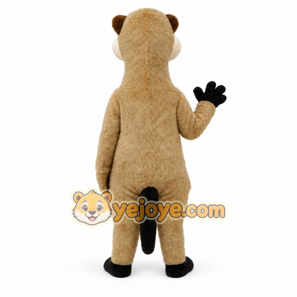 Tan Meerkat Mascot Costume with Custom Logo Tan Meerkat Mascot Costume with Custom Logo