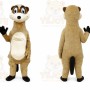 Tan Meerkat Mascot Costume with Custom Logo