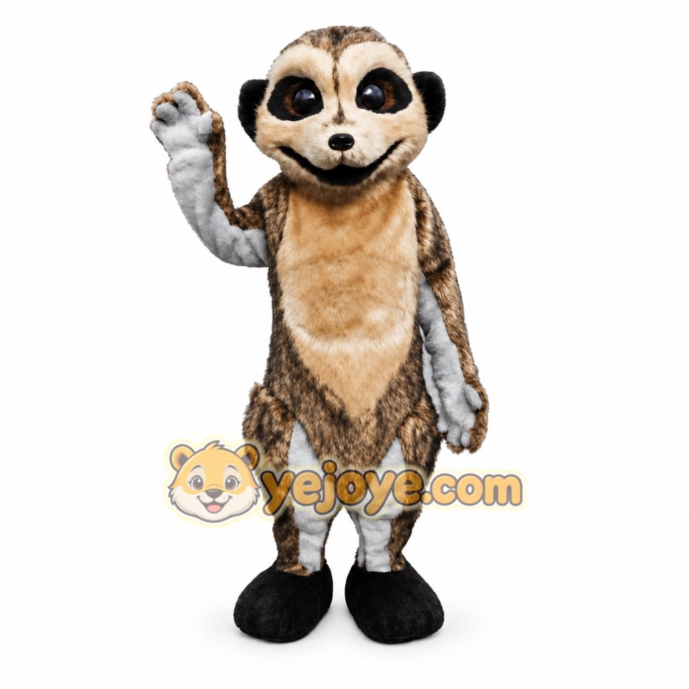 Brown Meerkat Mascot Costume with Custom Logo Brown Meerkat Mascot Costume with Custom Logo