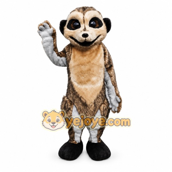 Brown Meerkat Mascot Costume with Custom Logo Brown Meerkat Mascot Costume with Custom Logo