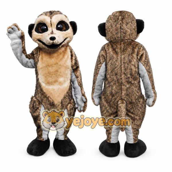 Brown Meerkat Mascot Costume with Custom Logo