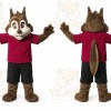 Brown Chipmunk Mascot Costume with Custom Logo