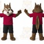 Brown Chipmunk Mascot Costume with Custom Logo