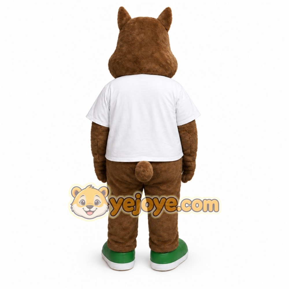 Brown Chipmunk Mascot Costume with Custom Logo Brown Chipmunk Mascot Costume with Custom Logo