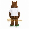 Brown Chipmunk Mascot Costume with Custom Logo Brown Chipmunk Mascot Costume with Custom Logo