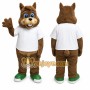 Brown Chipmunk Mascot Costume with Custom Logo