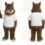 Brown Chipmunk Mascot Costume with Custom Logo