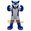 Blue Cat Mascot Costume with Custom Logo
