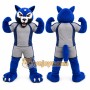 Blue Cat Mascot Costume with Custom Logo