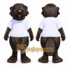 Brown Beaver Mascot Costume with Custom Logo