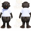 Brown Beaver Mascot Costume with Custom Logo