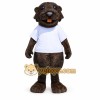 Brown Beaver Mascot Costume with Custom Logo